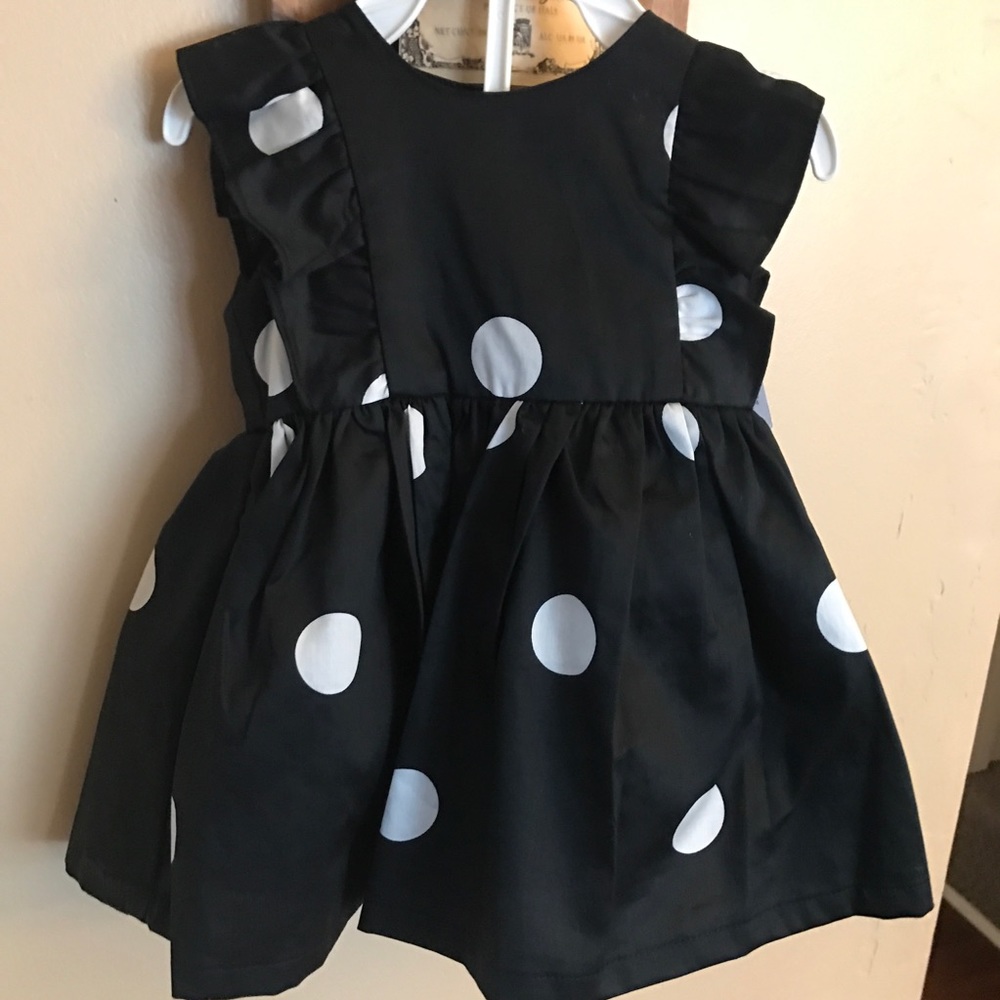 Carters Black with White Polka Dot Dress NWT